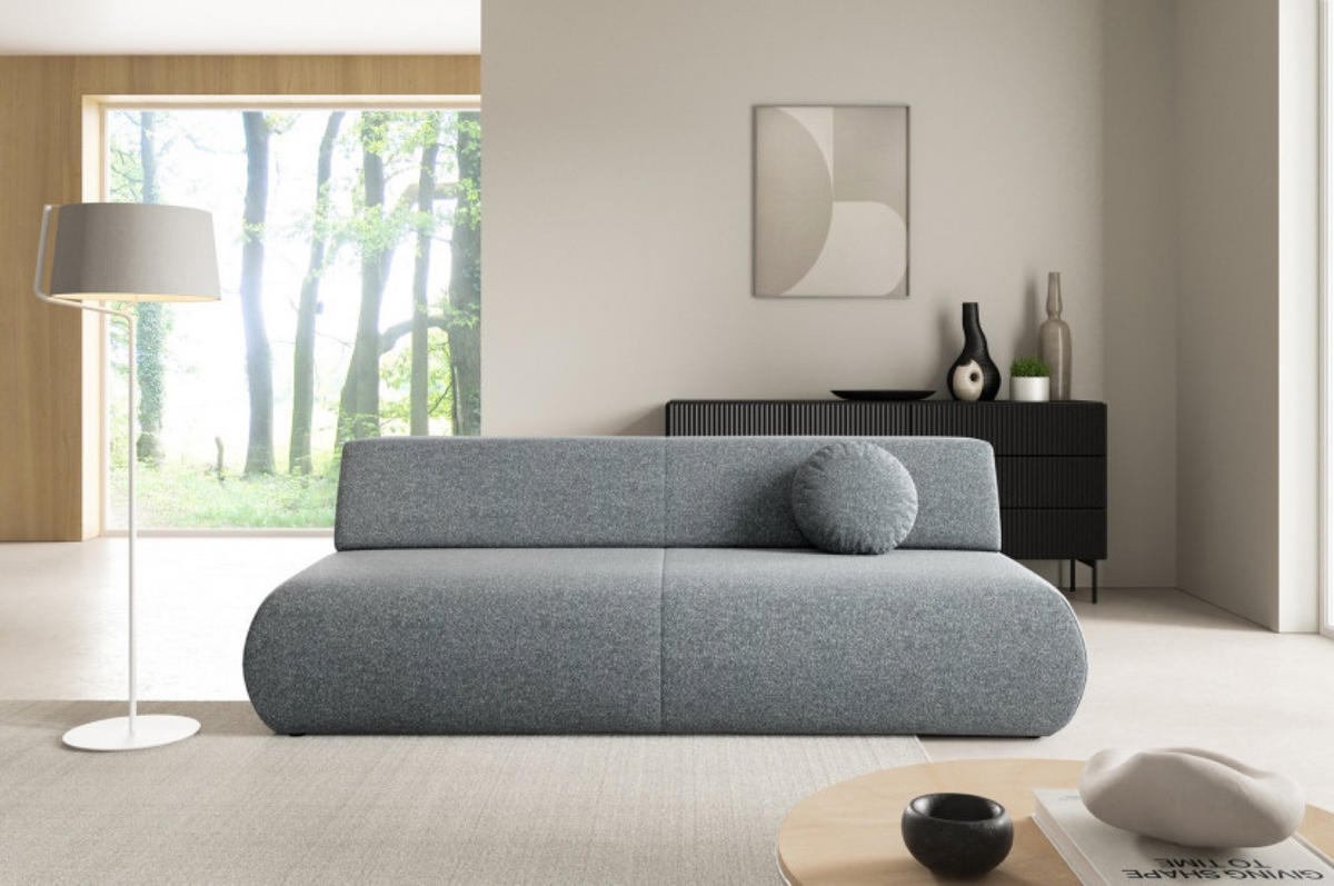 SOFA Dunkelgrau PENTI Mit Schlaffunktion Bez Armlehnen - Grau, Textil (214/74/100cm) - Sepro Meble