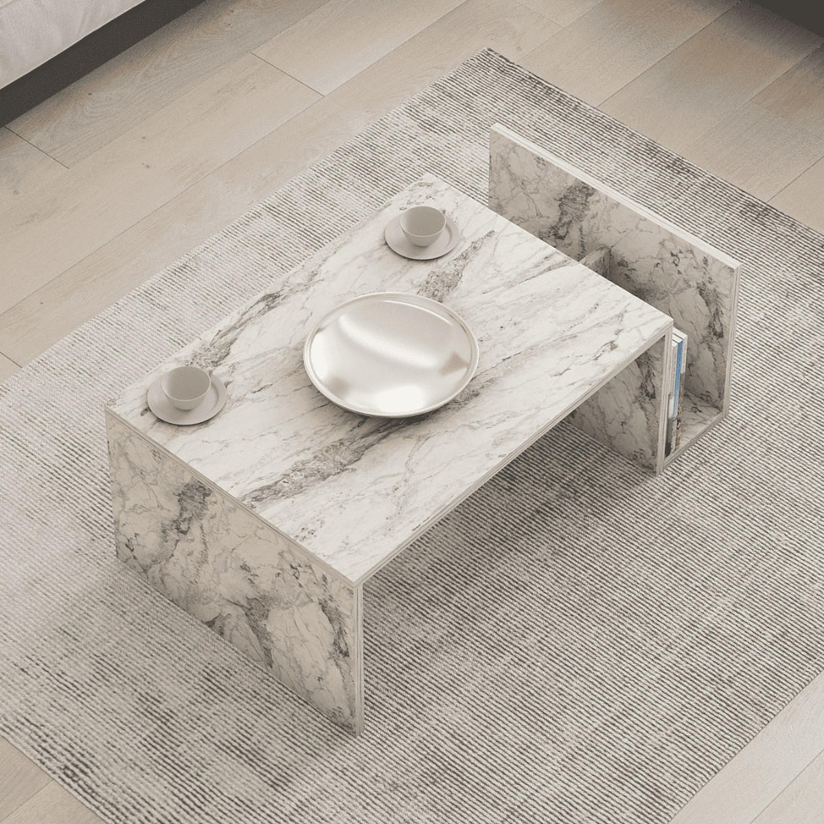 COUCHTISCH - memo 86,8/50/32,4 cm - Hellgrau, Holzwerkstoff (86.8/50/32.4cm) - Calicosy