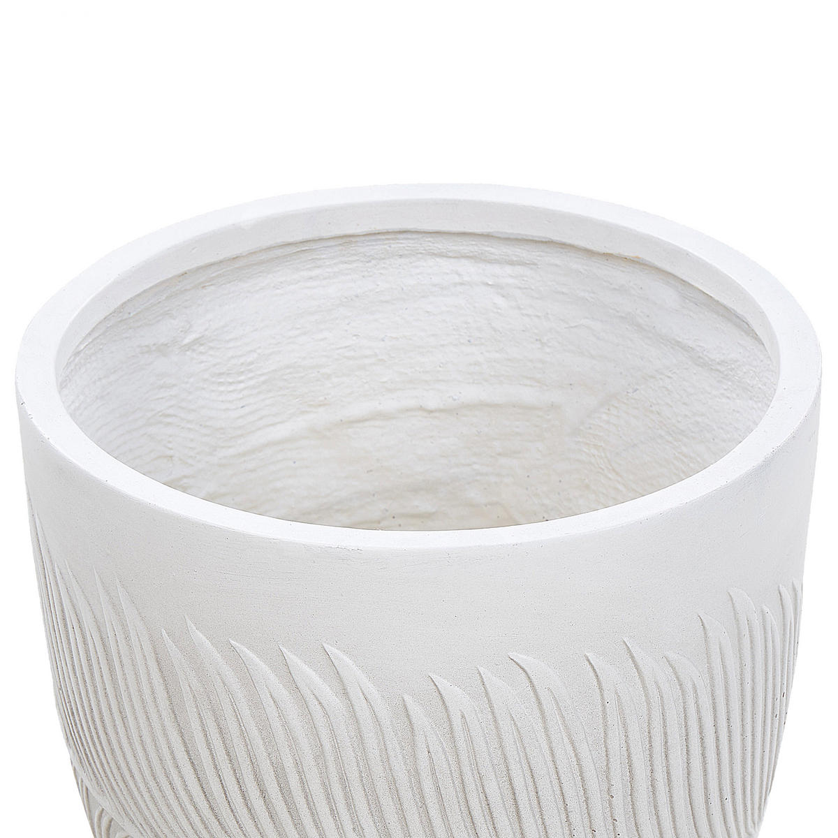 BLUMENTOPF cremeweiß rund 35/35/33 cm Ftero - Weiß, Naturmaterialien (33cm) - Beliani