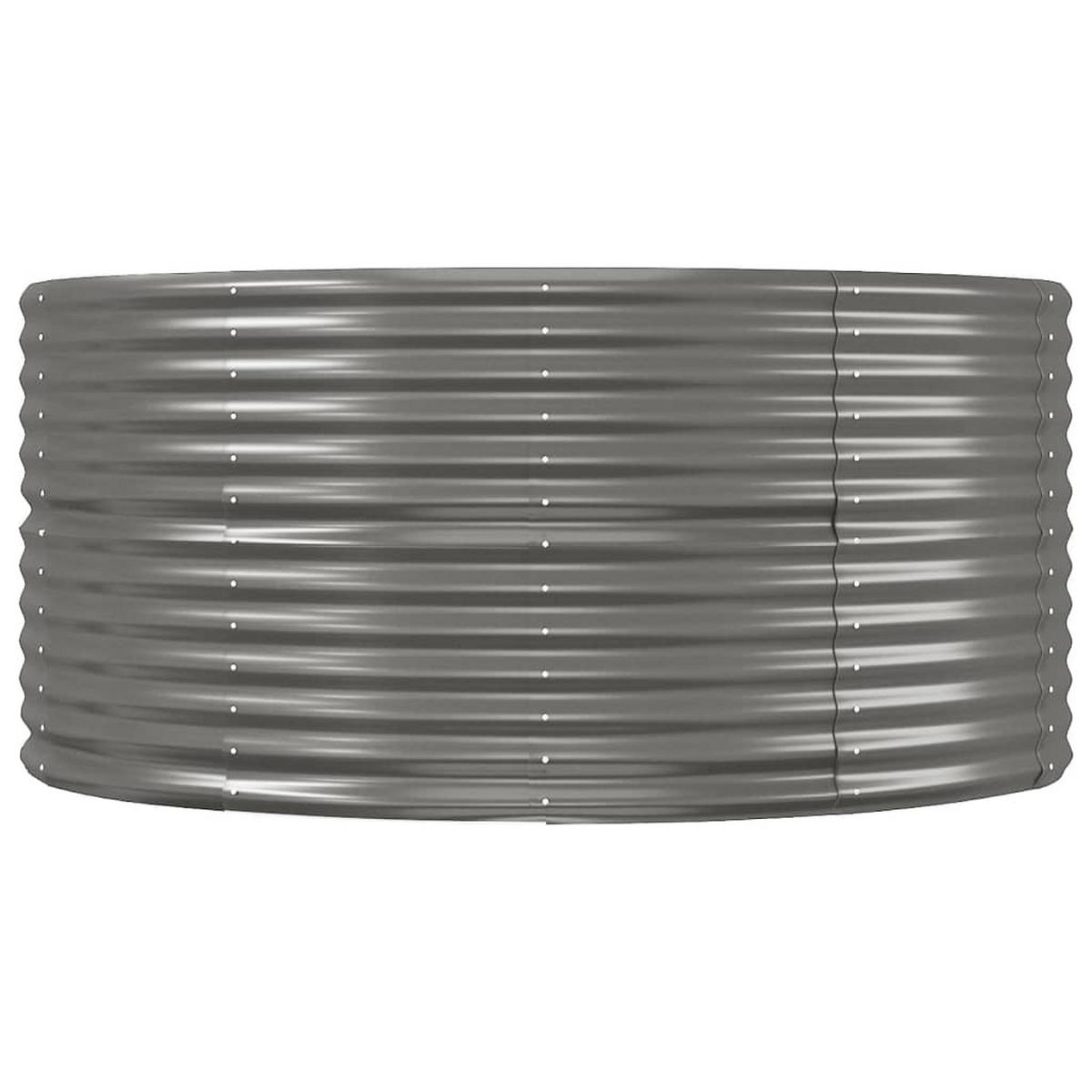 HOCHBEET Grau 212x140x68 cm Verzinkter Stahl - Grau, Metall (140/68/212cm) - furnicato