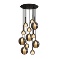 GALERIELEUCHTE Belluna 12-flammig Rauch Ø 14/24cm - Anthrazit, Glas (24/24/45cm) - s.luce