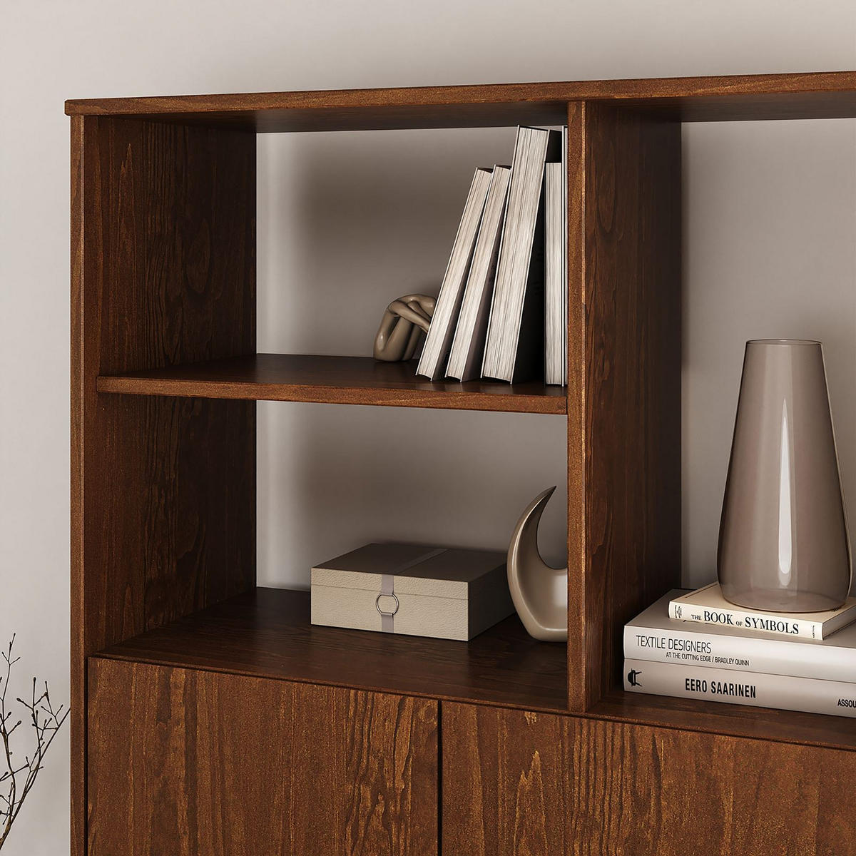 HIGHBOARD SIMONA - Kastanienfarben, Holz (80/133/37cm) - IDIMEX