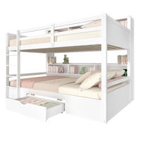 ETAGENBETT 90/200 cm Weiß mit Schublade und Ablagefächern - Weiß, Holz (90/200cm) - OKMYHOME