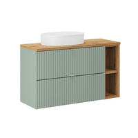 WASCHTISCH 100.4cm Jade Grün und Holz - Grün, Holzwerkstoff (100.4/59/40cm) - Petits-meubles