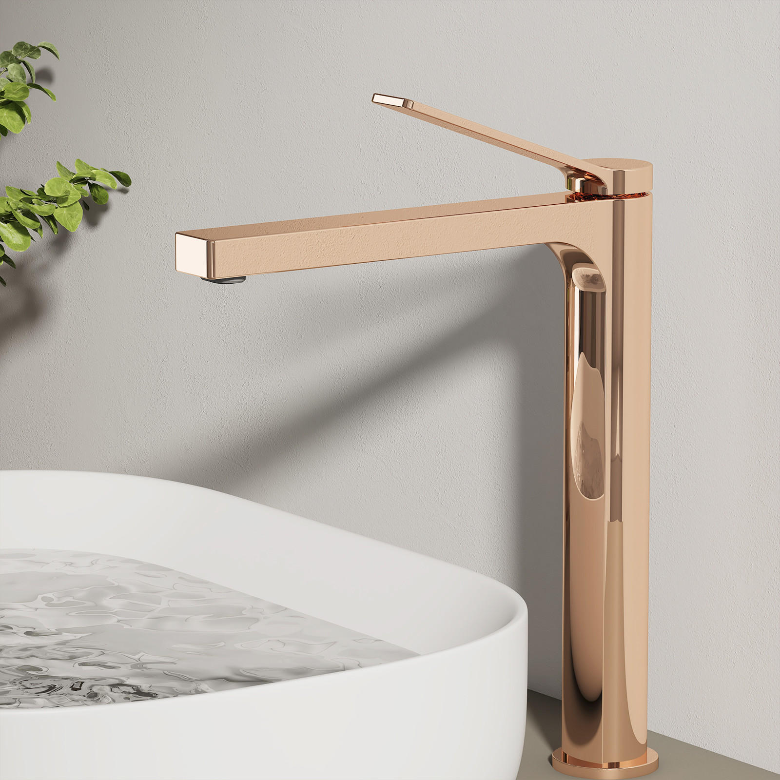 WASCHTISCHARMATUR Rosengold mit zertifiziertem Filterelement - Roségold, Metall (23.3/4.6/33.5cm) - EMKE