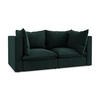 2-SITZER SOFA Samt Stoff Grün - Schwarz/Olivgrün, Holzwerkstoff/Kunststoff (180/77/90cm) - Makamii