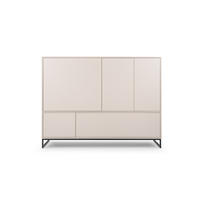 KOMMODE Genua mit 5 Türen, Sideboard in Farbe: Creme, Schrank in Größe: 160 x 120 x 45 cm - Beige, Holzwerkstoff (160/120/45cm) - Agmat-Furniture