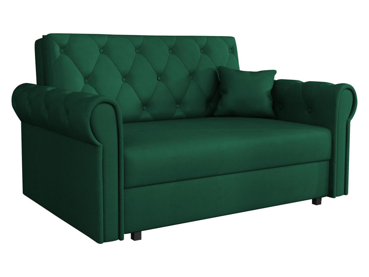 SCHLAFSOFA Viva Roma II - Smaragdgrün/Schwarz, Holz/Textil (148/85/98cm) - MIRJAN24