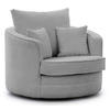 DREHSESSEL Ted aus Grau Boucle-Stoff - Schwarz/Grau, Holz/Textil (107/94/100cm) - S-Style Möbel
