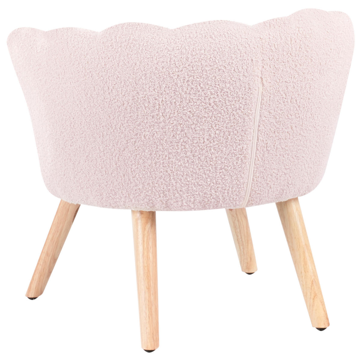 KINDERSESSEL Bouclé Pastellrosa Halby - Pink, Textil (60/54/54cm) - Beliani