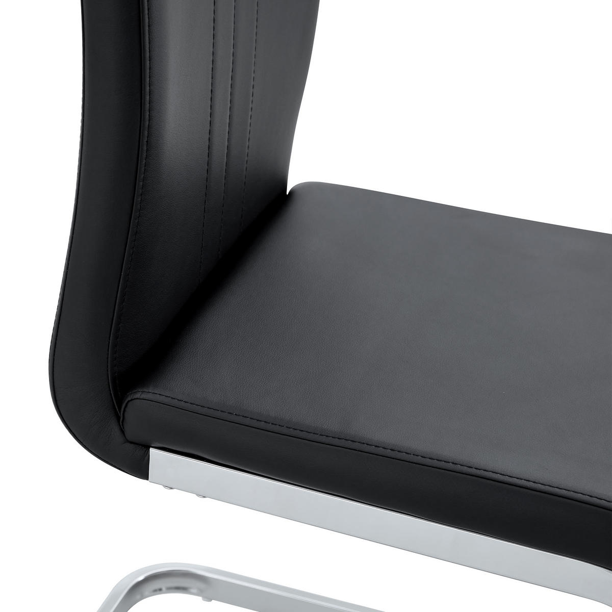 SCHWINGSTUHL DE-36785 2er-Set mit PU-Bezug und bogenförmigem Design Schwarz - Silberfarben/Schwarz, Metall (40.5/98/52cm) - ComfortXL