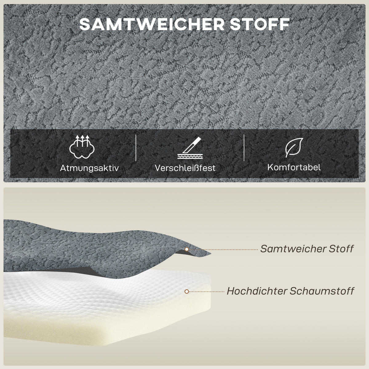 ECKSOFA U-Form 294/165/70 cm Dunkelgrau - Dunkelgrau, Textil (165/294cm) - HOMCOM