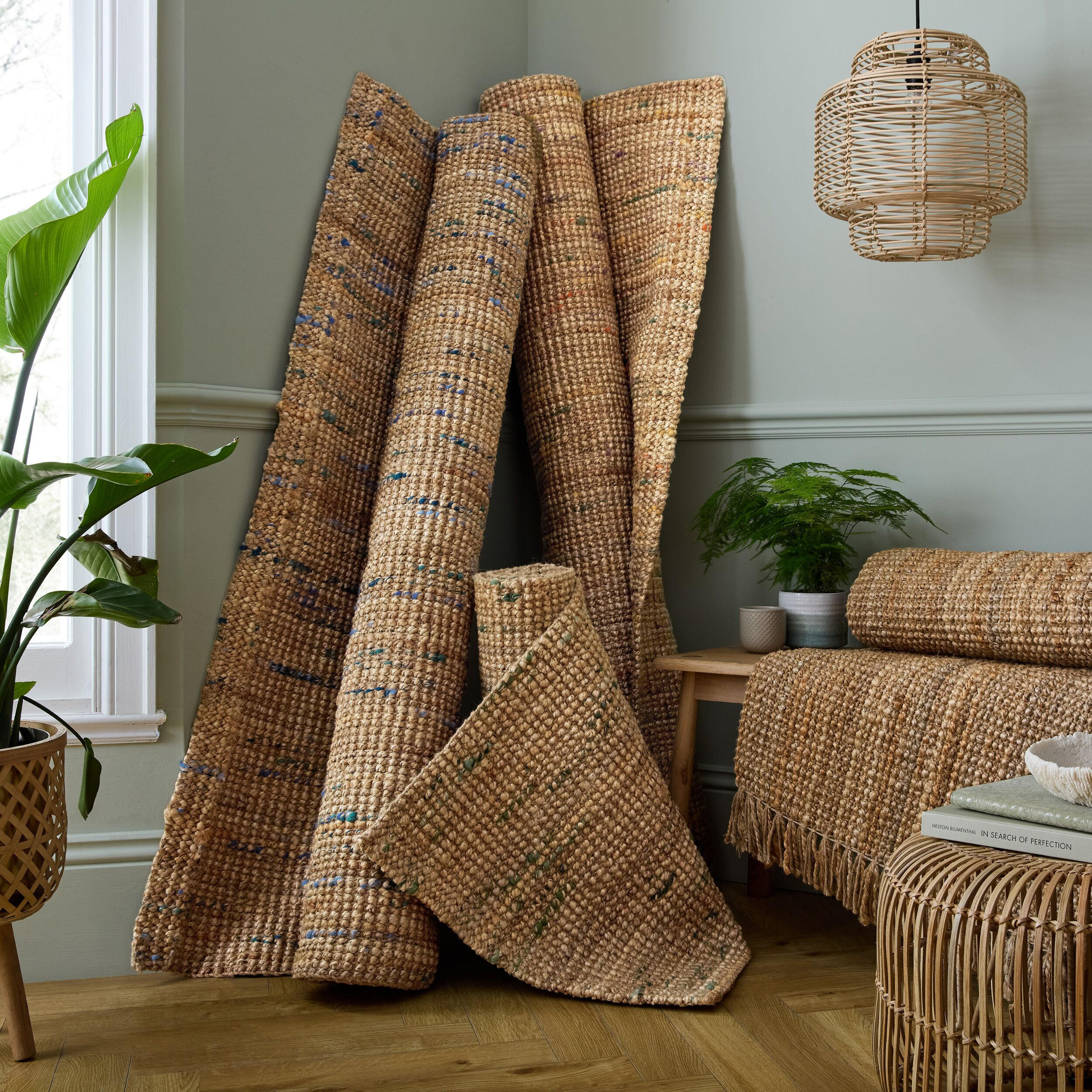 JUTETEPPICH Jute Naturbelassen, Wohnzimmer Natur-Multicolor Rechteckig 120x170 - Beige, Textil (120/170cm) - KADIMA DESIGN