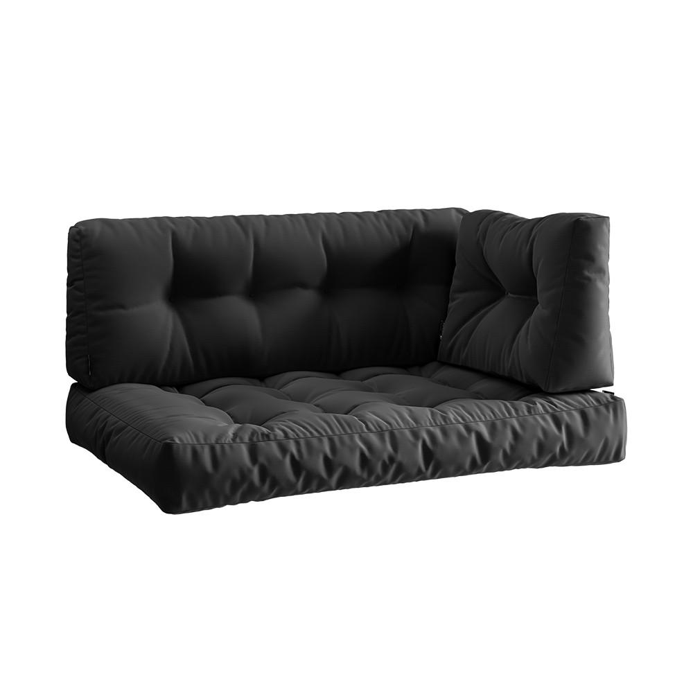 PALETTENKISSEN SET Ohio Anthrazit 3 Teile, wasserabweisend - Anthrazit, Textil (120/15/80cm) - Vicco
