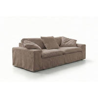 SOFA NETTA Taupe Cord - Taupe/Braun, Birkenholz/Textil (226/90/116cm) - KAWOLA
