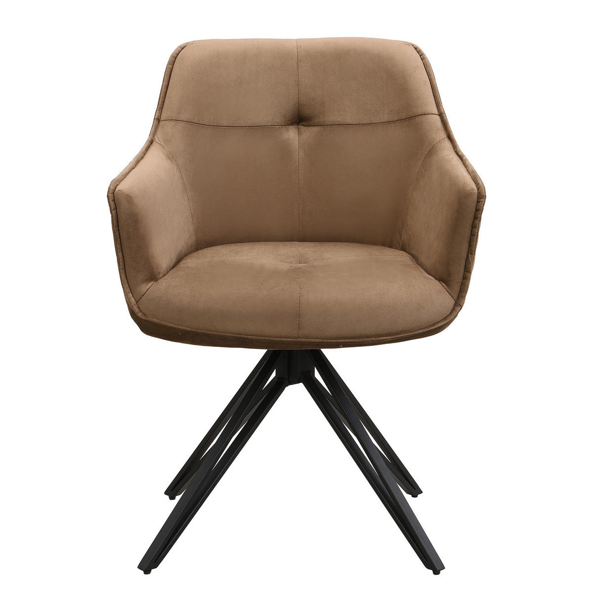 ARMLEHNENSTUHL - Taupe, Textil/Metall (60/82/62cm) - home24