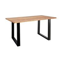 ESSTISCH MAREK - Beige/Schwarz, Holz/Metall (80/140/77cm) - SAM