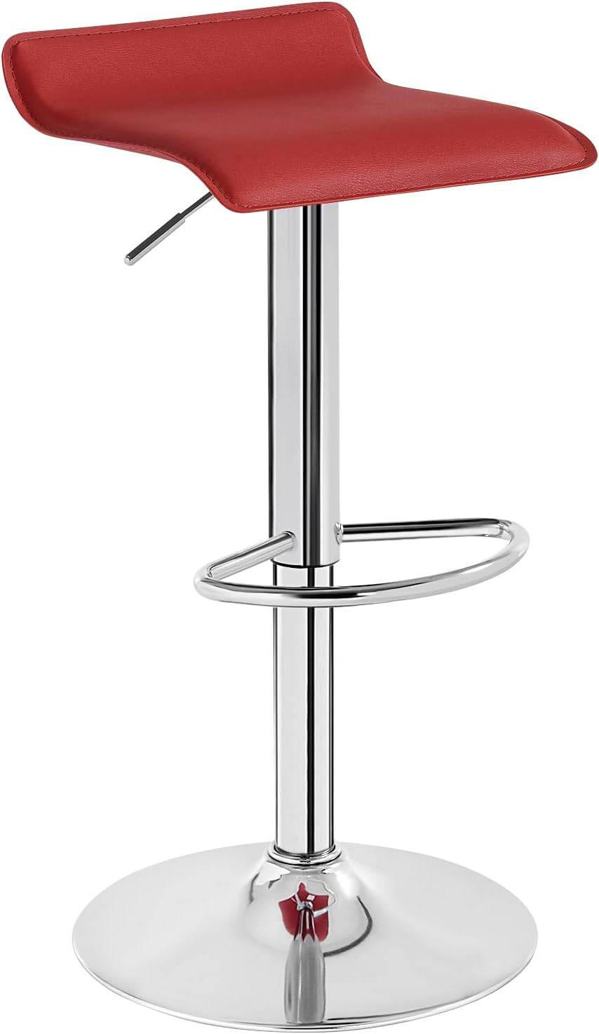 BARHOCKER, Höhenverstellbarer Barstuhl,aus Kunstleder Metall - Bordeaux, Metall (38.5/84/39.5cm) - Woltu