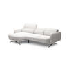 ECKSOFA BARILLO - Verstellbarer Rückenlehne, Stahlfüße, Elegante Armlehnen, Drei Rückenkissen, Freistehend, 261x170x97 cm Linke, Esche - Silberfarben, Holz/Textil (170/261cm) - DomoHome