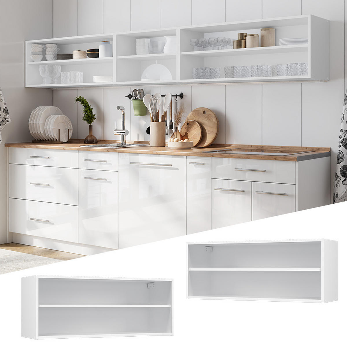 HÄNGESCHRANK Fame-Line, Weiß/Weiß, 100 cm - Weiß, Holzwerkstoff (100/40/32.5cm) - Vicco