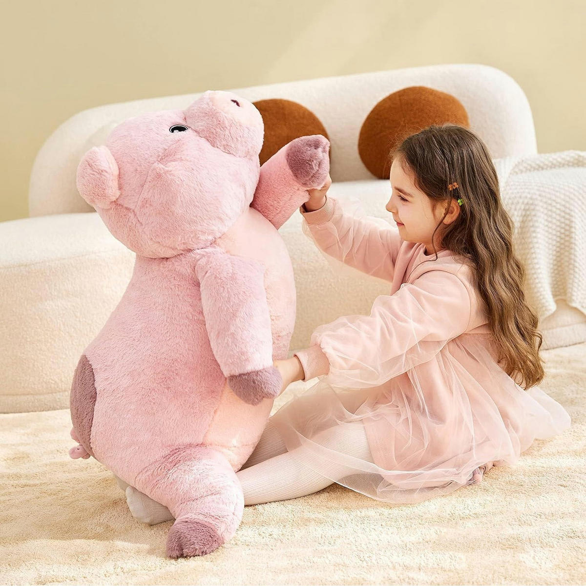 STOFFTIER Schwein 78 cm - Rosa, Textil (33/76.2cm)