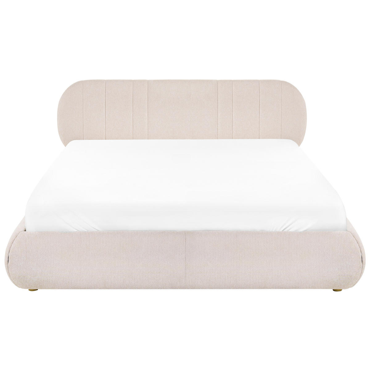 BETT mit Stauraum 180/200 cm Stoff Hellbeige Campan - Beige, Textil (180/200cm) - Beliani
