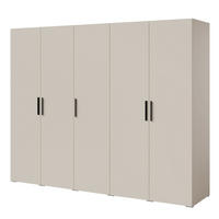 DREHTÜRENSCHRANK Napoli 5D 250 Kaschmir (schwarzer oder goldener Griff) - Kaschmir/Silberfarben, Holzwerkstoff/Kunststoff (250/35/60cm) - mzm24