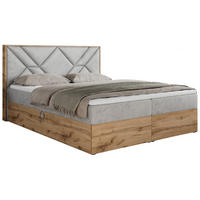 BOXBETT GUNAR - 200/200 Hellgrau Velvet - H3 - Hellgrau, Holz/Textil (200/200cm) - MKS