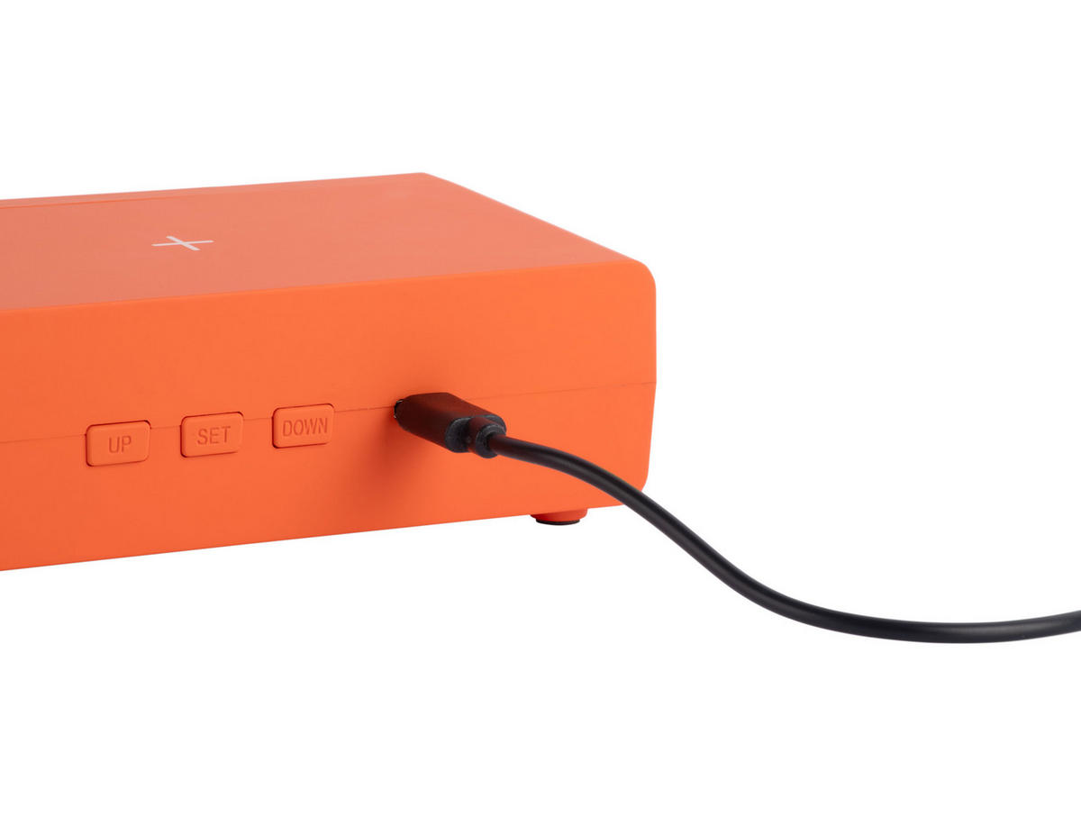 WECKER Berlin LCD with Charger - Orange - 8/4,5 cm - Orange, Kunststoff (8/4/8cm) - Karlsson