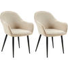 WOHNZIMMERSTUHL 2er Set Stoff taupe - Taupe/Schwarz, Textil/Metall (60/84/60cm) - CLP
