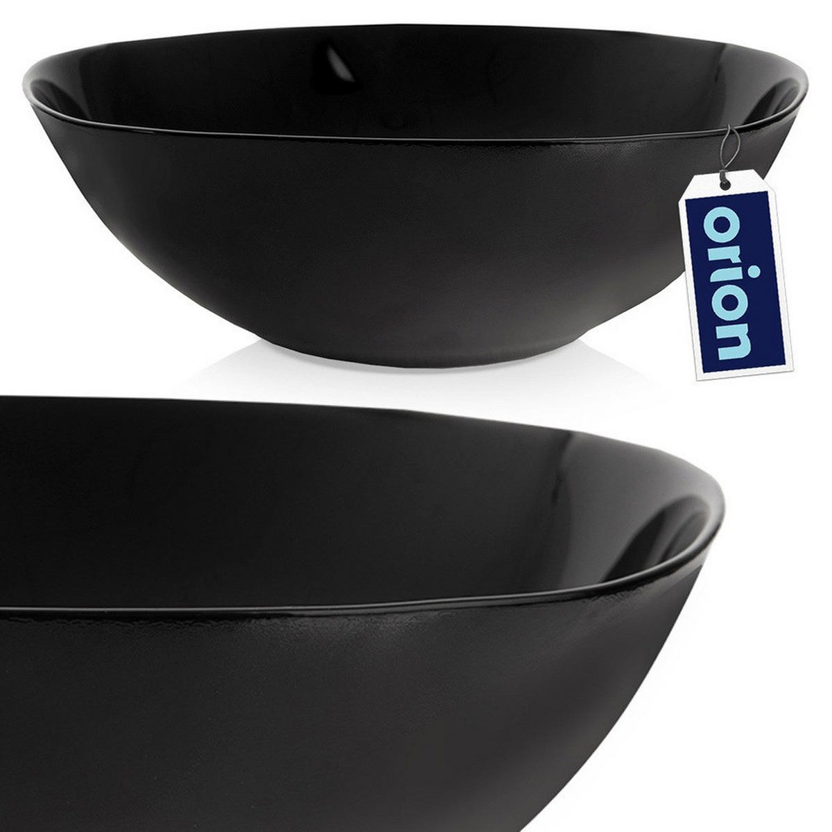 SALATSCHÜSSEL Luna schwarz - Schwarz, Glas (25/25/8cm) - Orion 