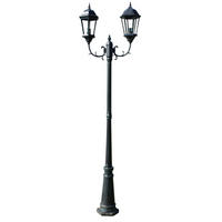 GARTENLATERNE 2-Flammig 230 Cm Dunkelgrün/Schwarz Aluminium - Dunkelgrün, Metall (67/26/230cm) - vidaXL