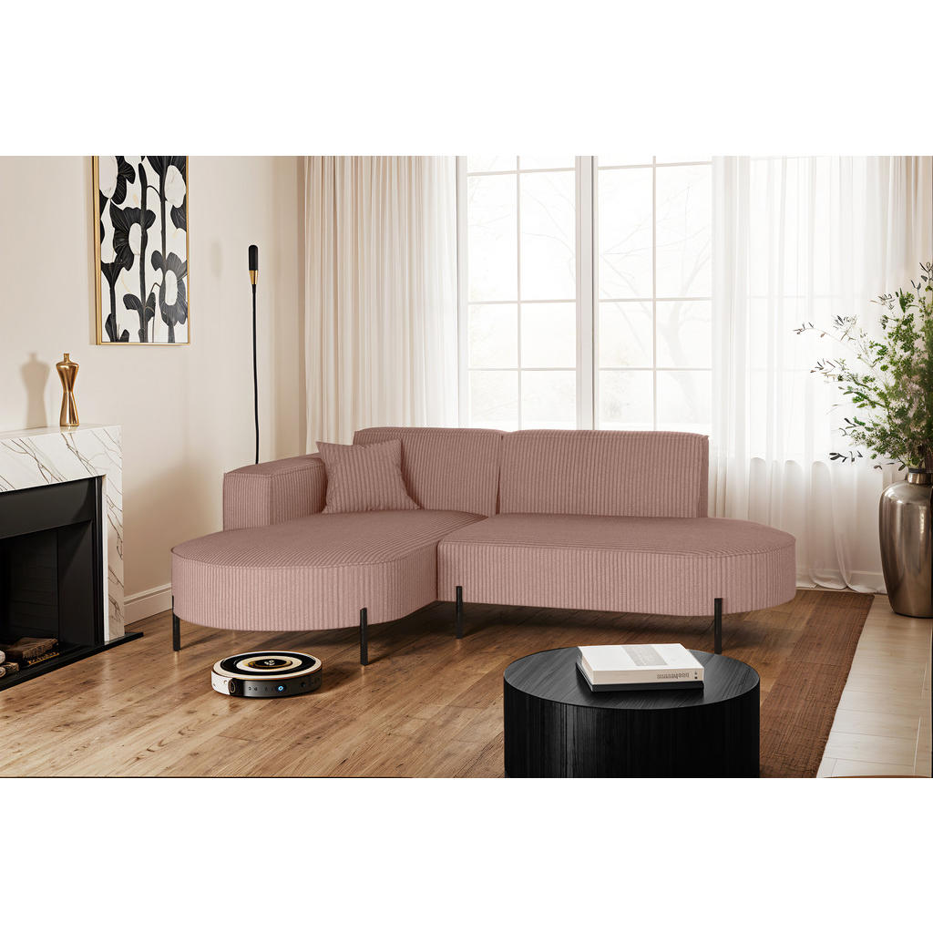 Thumbnail - Kaiser Möbel Ecksofa, Rosa, Holzwerkstoff, L-Form, 236x165 cm, Wohnzimmer, Sofas & Couches, Wohnlandschaften, Ecksofas