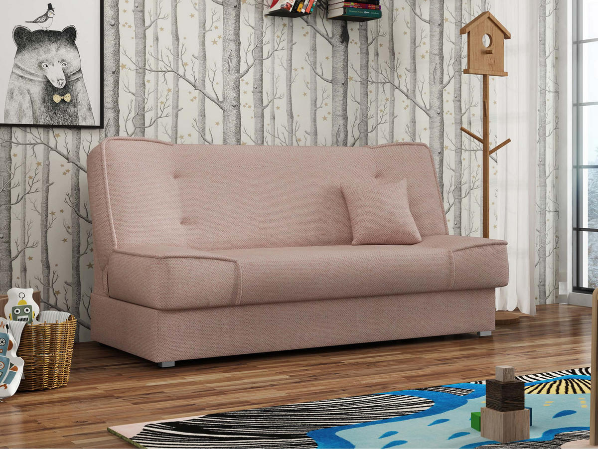 SCHLAFSOFA Gabi - Hellrosa/Silberfarben, Holz/Kunststoff (175/80/80cm) - MIRJAN24