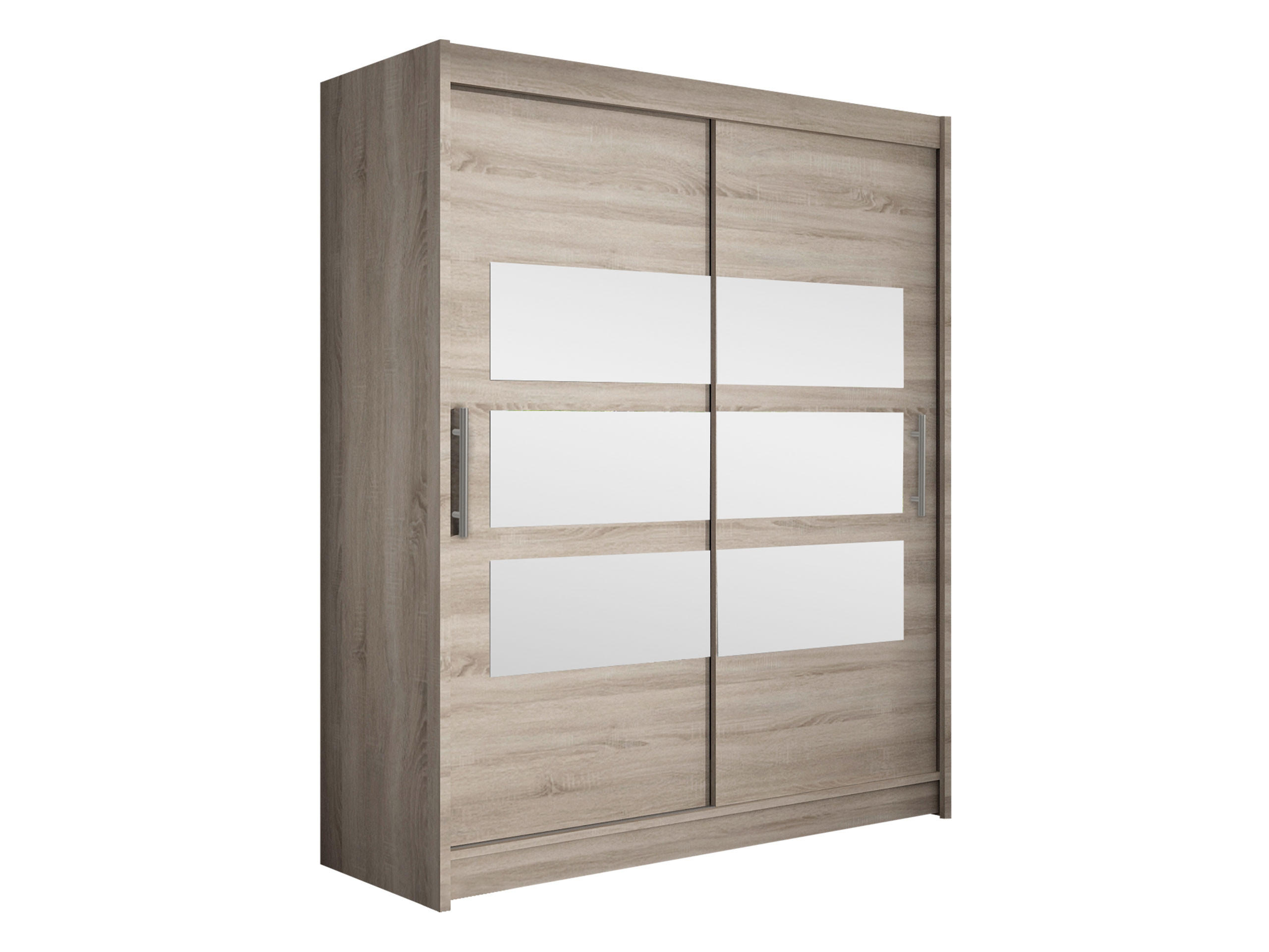 SCHWEBETÜRENSCHRANK Westa VII - Silberfarben/Trüffeleichefarben, Holzwerkstoff/Metall (150/200/58cm) - MIRJAN24