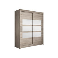 SCHWEBETÜRENSCHRANK Westa VII - Silberfarben/Trüffeleichefarben, Holzwerkstoff/Metall (150/200/58cm) - MIRJAN24