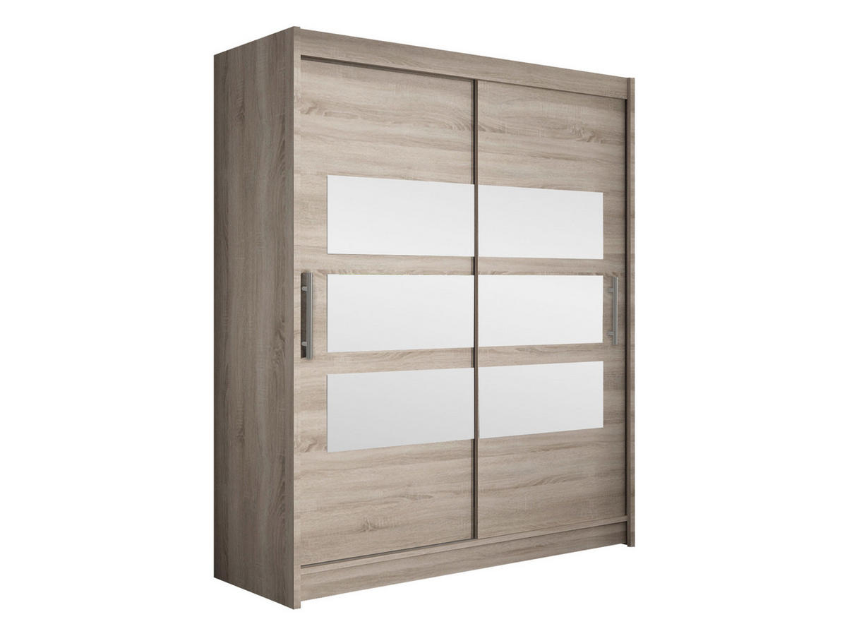SCHWEBETÜRENSCHRANK Westa VII - Silberfarben/Trüffeleichefarben, Holzwerkstoff/Metall (150/200/58cm) - MIRJAN24