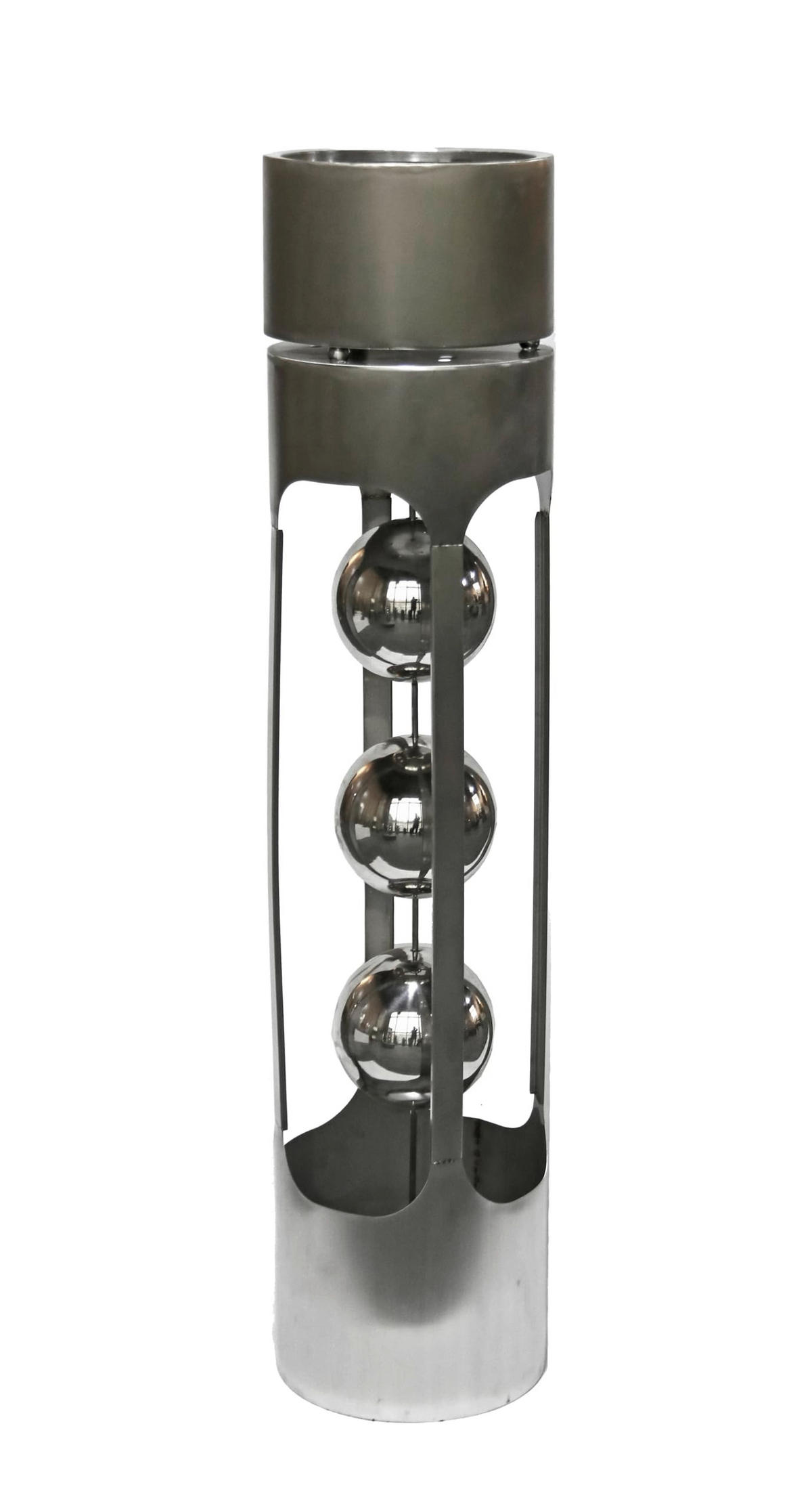 PFLANZSÄULE Bremen Silber Edelstahl Pflanzkübel - Silberfarben, Metall (111cm) - DELUKE