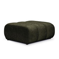 POUF Chenille Stoff Grün - Schwarz/Olivgrün, Holzwerkstoff/Kunststoff (94/40/89cm) - Makamii