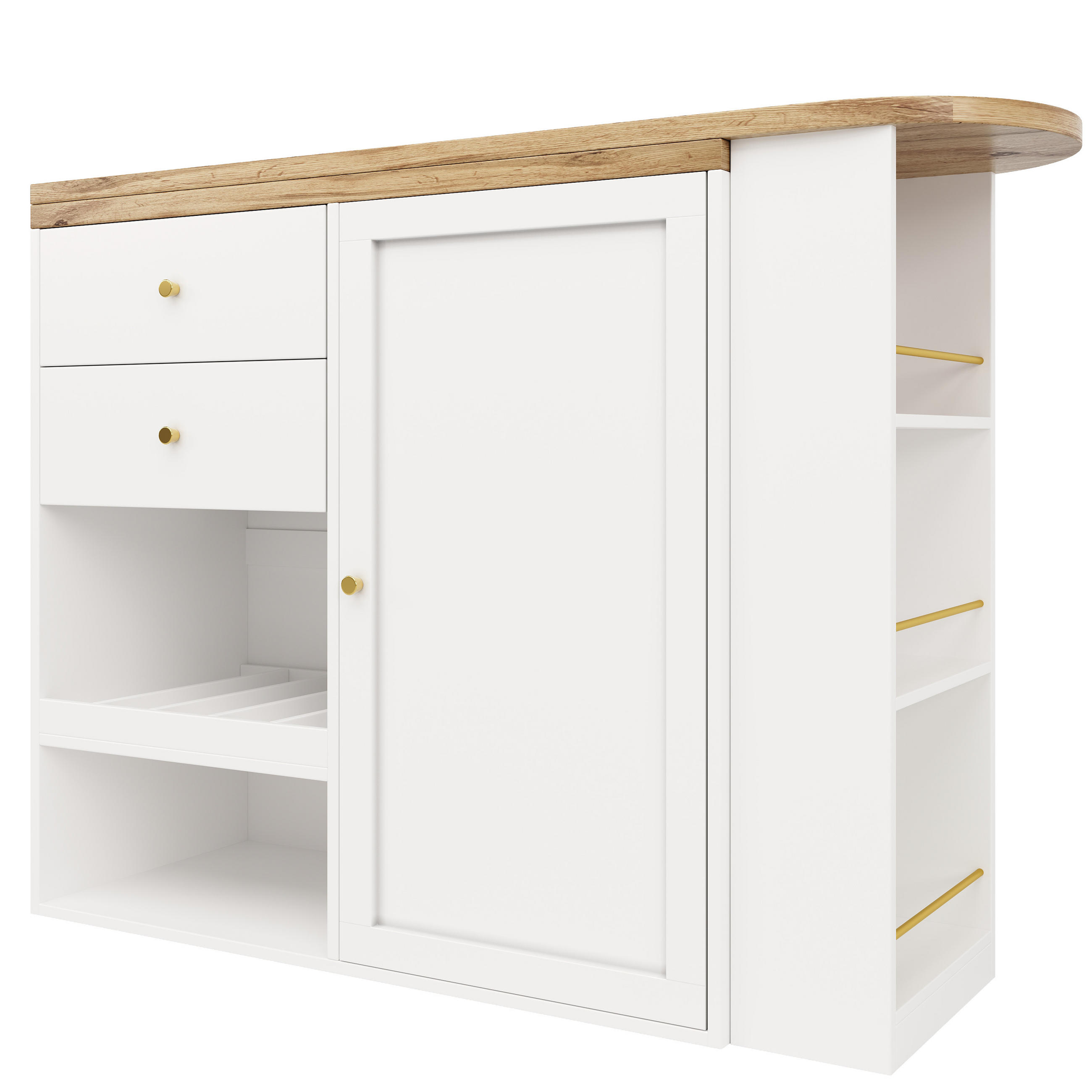 BARTISCH Drehbar 105cm Schubladen Schiebetür Weiß - Weiß, Holzwerkstoff (39/105/102cm) - FLIEKS