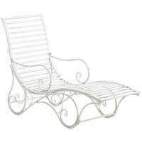 GARTENLIEGE Senta Antik 58x140x101cm Metall Antik-Weiß Sonnenliege - Weiß, Metall (58/101/140cm) - DELUKE