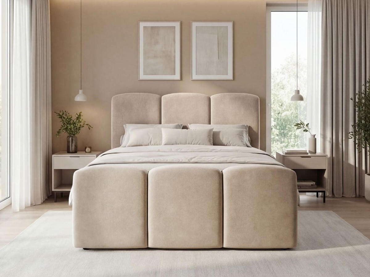 BOXBETT Campi 180x200 Beige - Beige, Holz/Textil (180/200cm) - Graingold