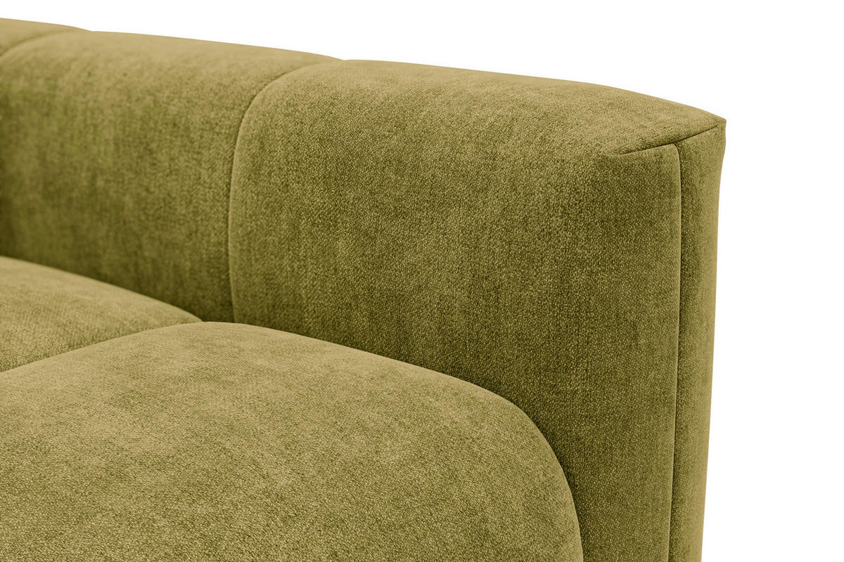 ECKSOFA VERONA 3-Sitzer links, Khaki - Schwarz/Grün, Holz/Textil (224/173cm) - Courtois Laville