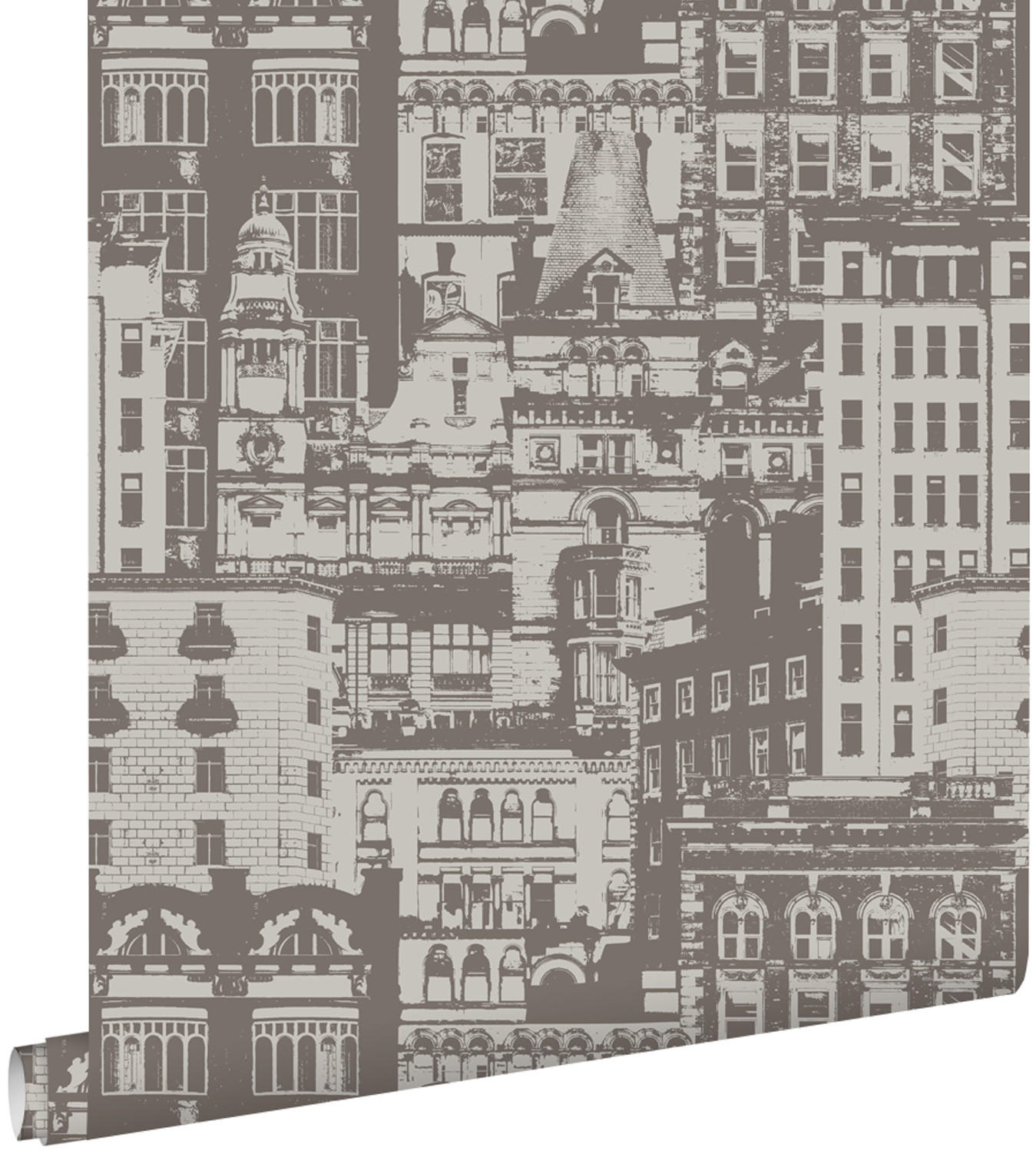 TAPETE Gebäude 53 cm x 10.05 m - Braun, Papier (53/1000cm) - ESTAhome