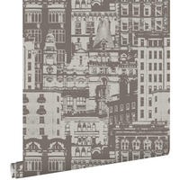 TAPETE Gebäude 53 cm x 10.05 m - Braun, Papier (53/1000cm) - ESTAhome