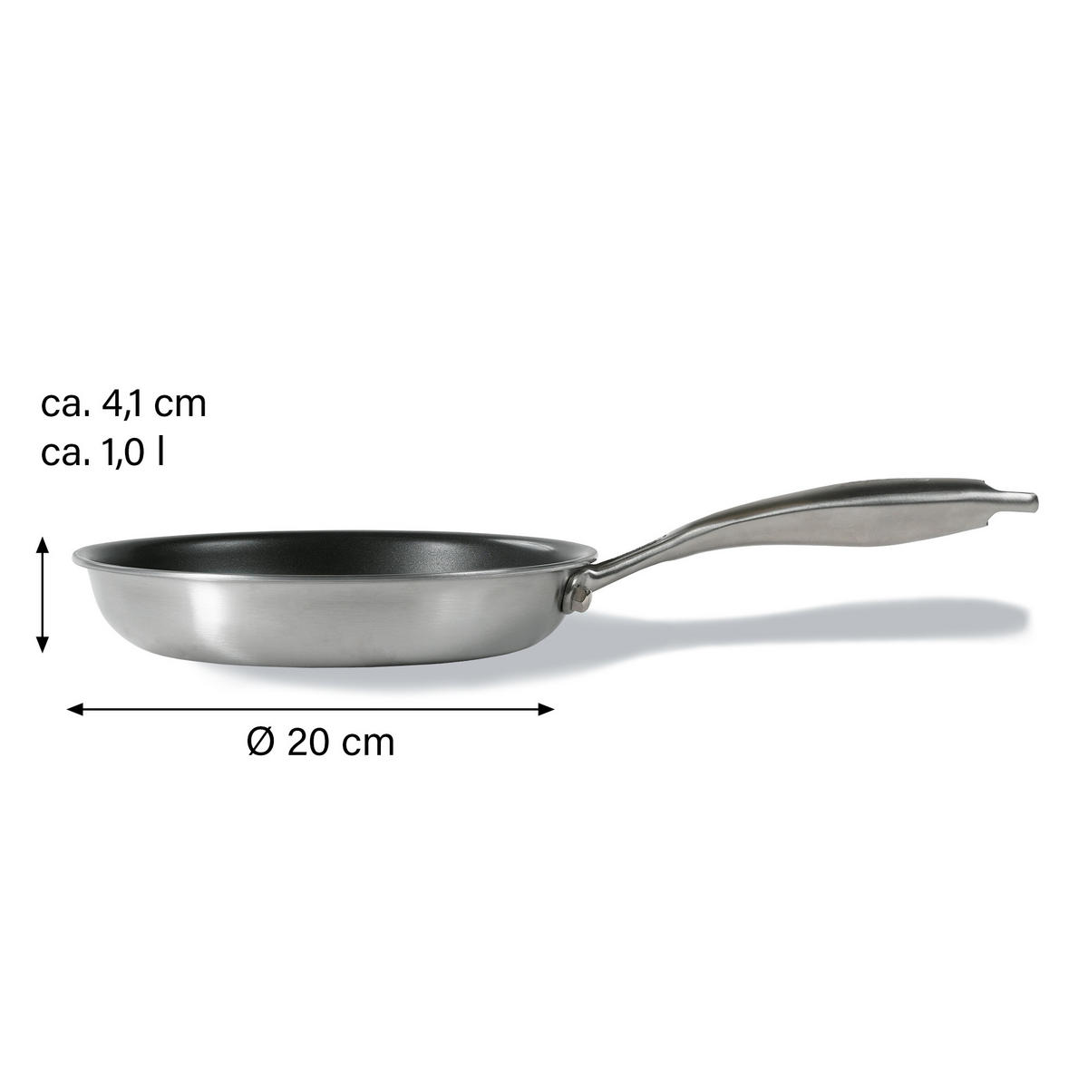 EDELSTAHLPFANNE - Edelstahlfarben, Metall (20cm) - Stoneline