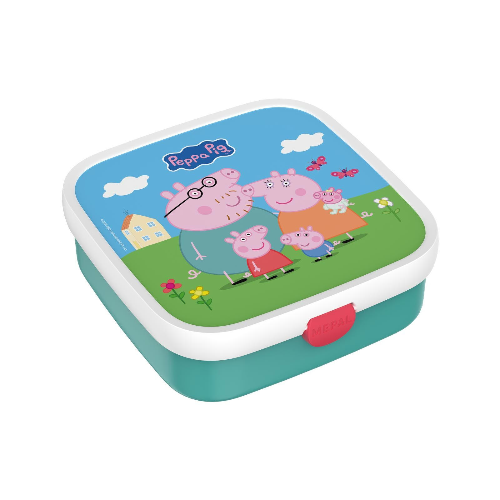 BROTDOSE XL Campus (2026) Peppa Pig 18,4 x 18,2 x 6,5 cm - Türkis/Multicolor, Kunststoff (18.2/6.5/18.4cm) - Mepal