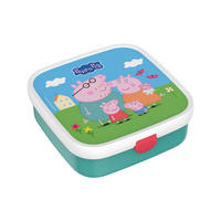 BROTDOSE XL Campus (2026) Peppa Pig 18,4 x 18,2 x 6,5 cm - Türkis/Multicolor, Kunststoff (18.2/6.5/18.4cm) - Mepal