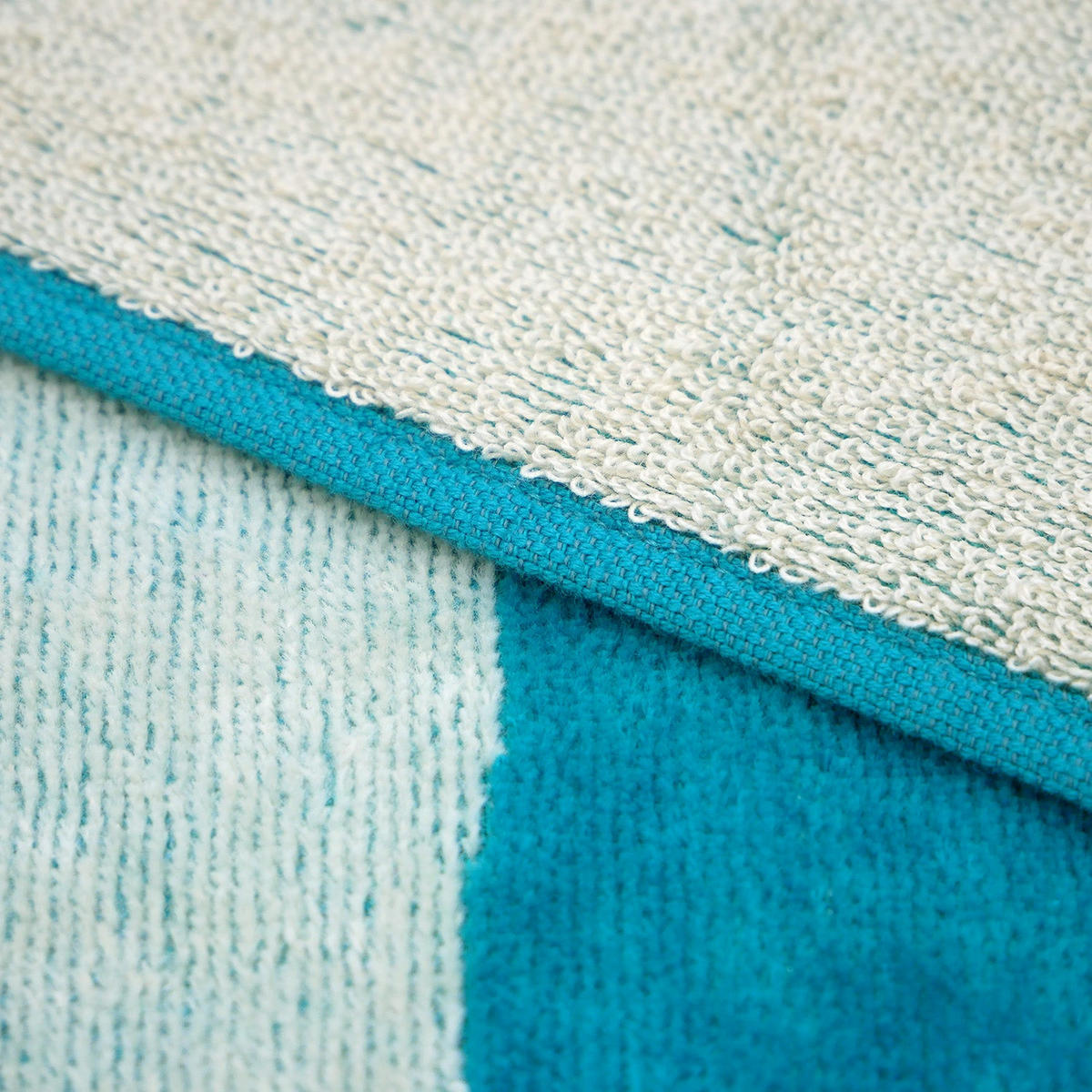 STRANDTUCH Frottee Velours Jacquard Blau 90x170 400g/m² - Caracol - Blau, Textil (170/90cm) - LE COMPTOIR DE LA PLAGE