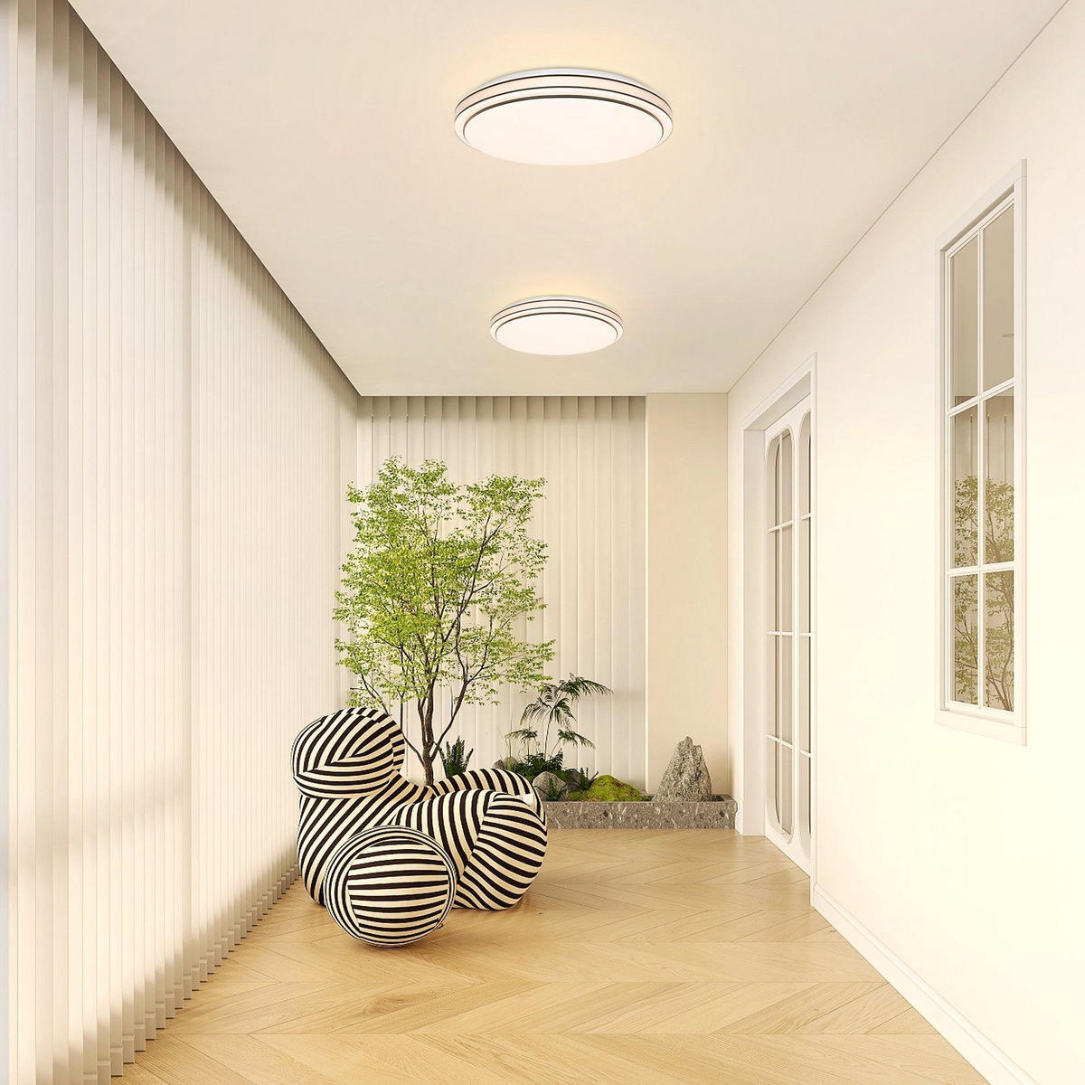 LED-DECKENLEUCHTE Anton 27/27/6 cm - Schwarz, Kunststoff (27/27/6cm) - Nettlife